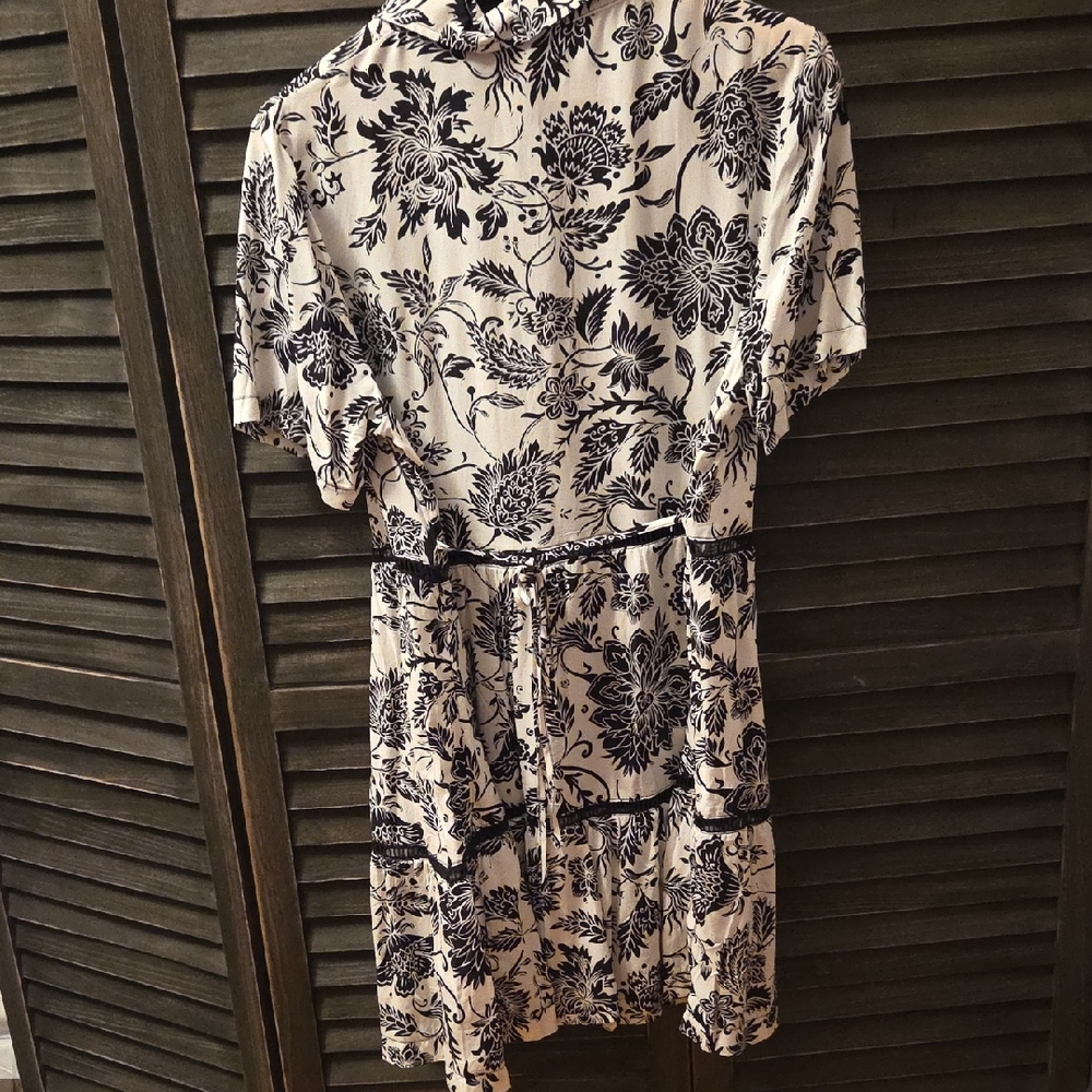 Joe Browns Black and White Floral Mini Shirt Dress - Picture 3 of 3